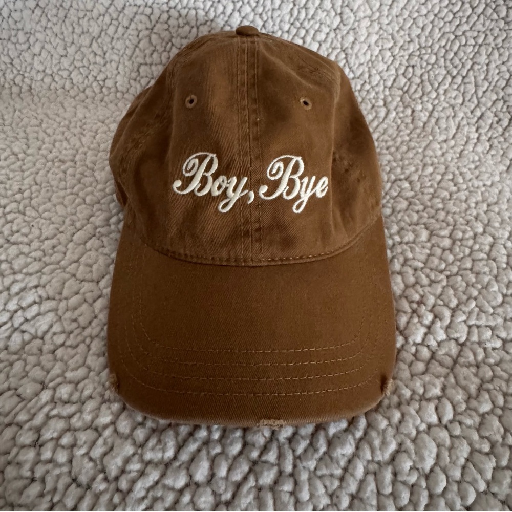 Aerie “Boy, Bye” Brown Distressed Dad Hat Adjustable Strap